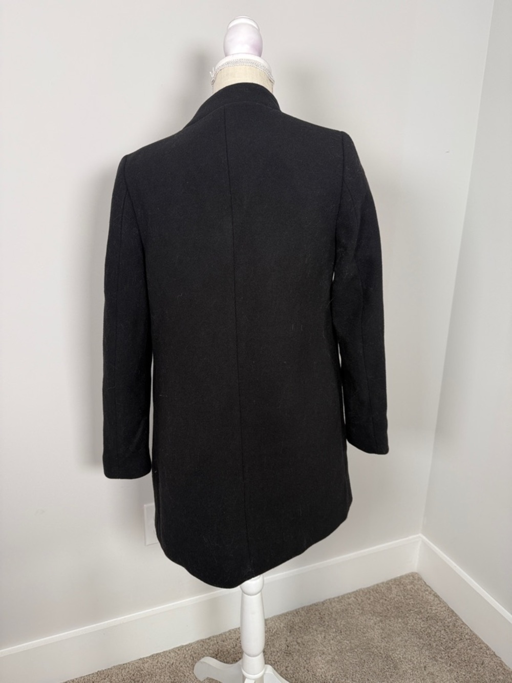 J. Crew Black Bow-Front Wool Coat - Picture 3 of 7